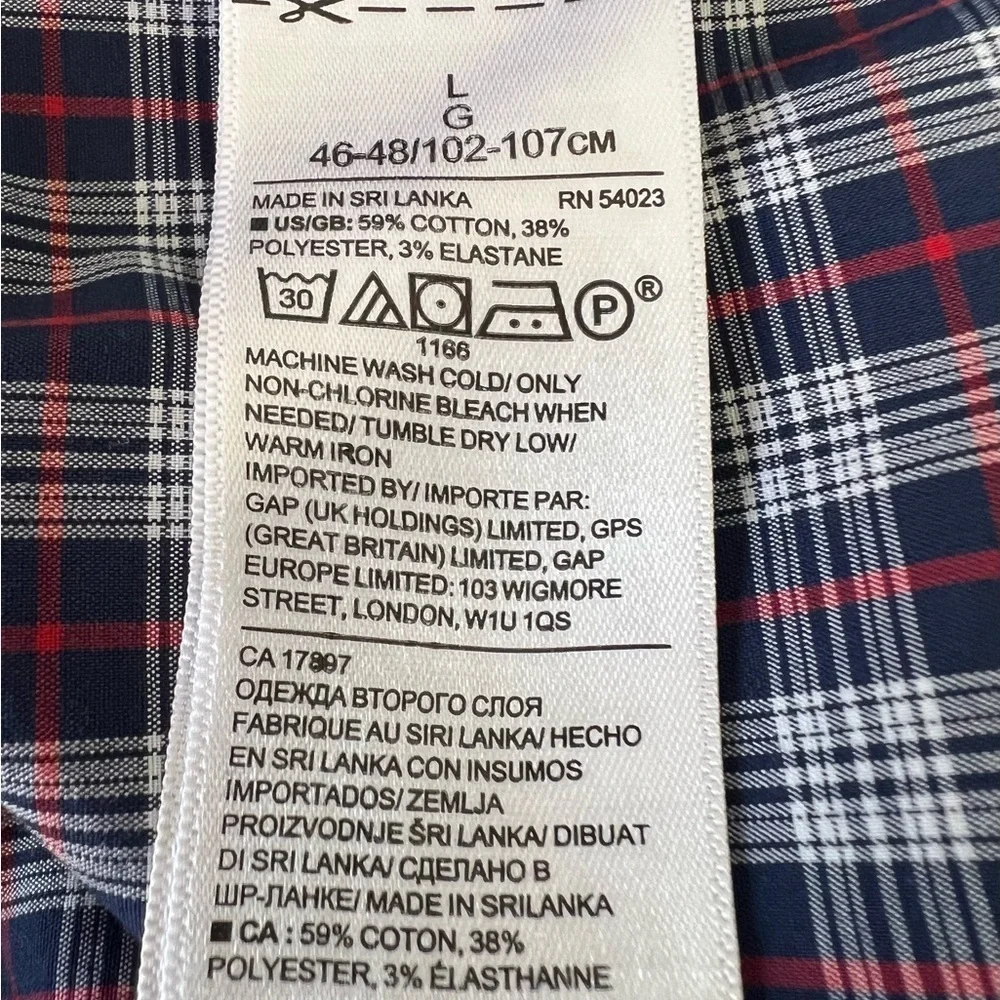 Banana Republic Button Down Plaid Shirt red, white, & blue Size L Men